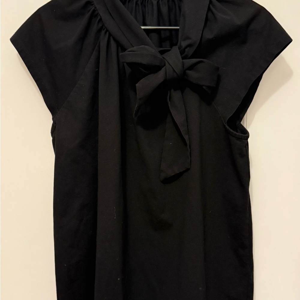Ann Taylor Black Blouse with Bow Detail